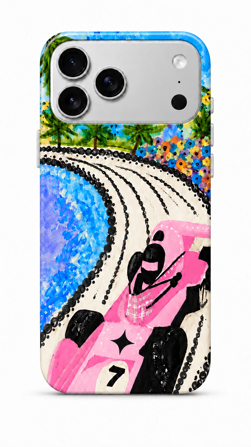 Racetrack Phone Case Pink Car