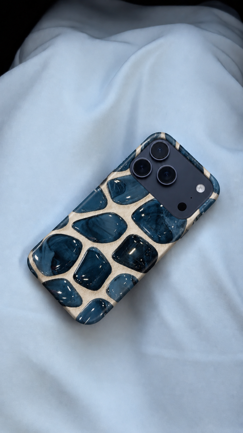 Blue Rhinestone Illusion Phone Case