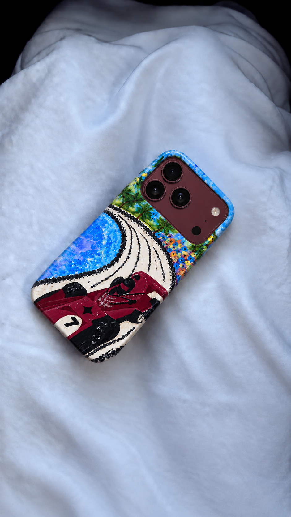 Racetrack Phone Case Burgundy