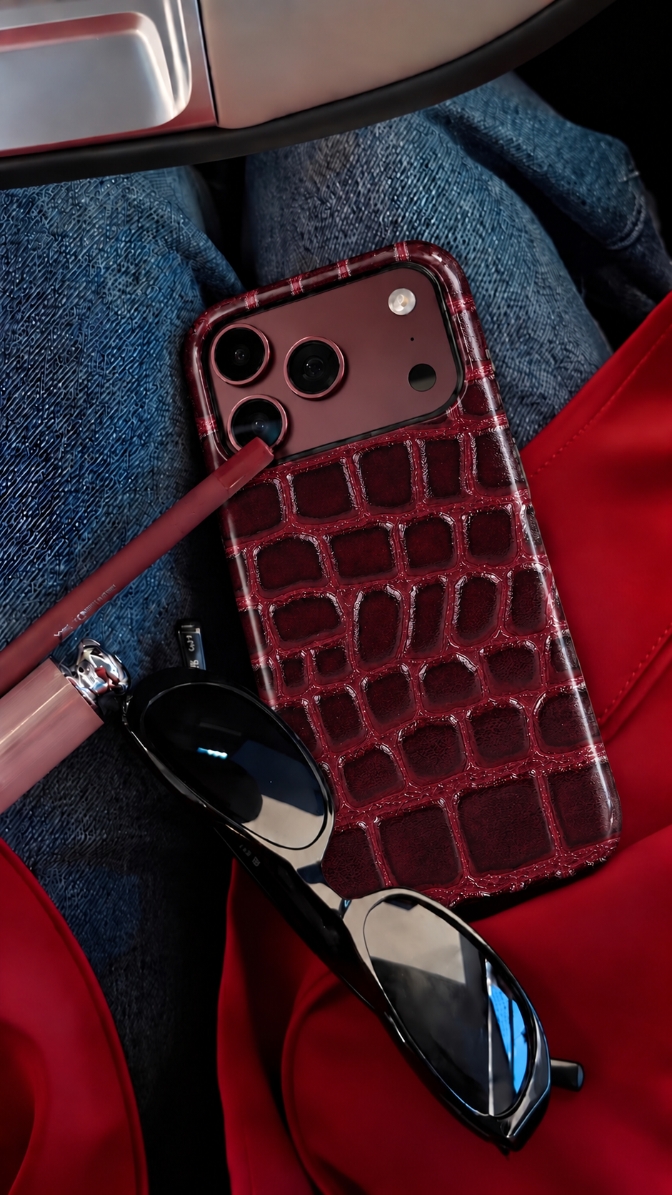 Burgundy Brick Phone Case
