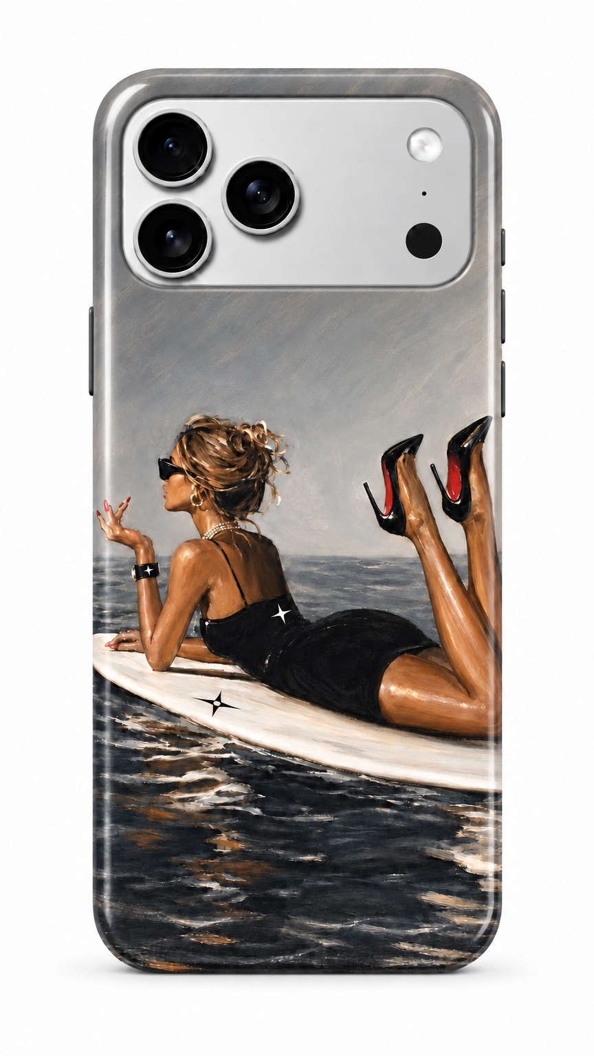 Ocean Cool Girl Phone Case Black