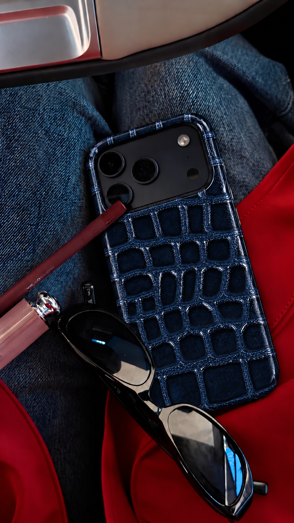Navy Blue Brick Phone Case