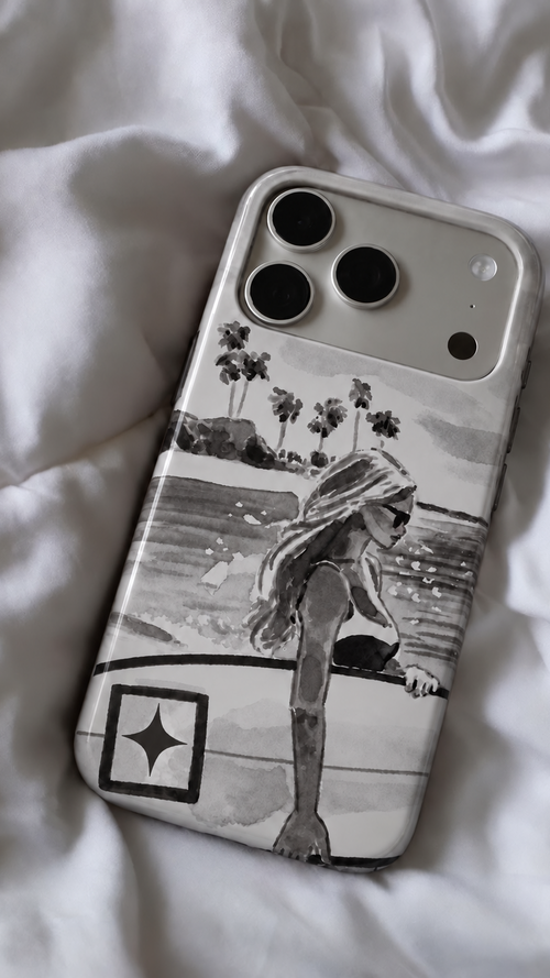 Black and White Surfer Phone Case
