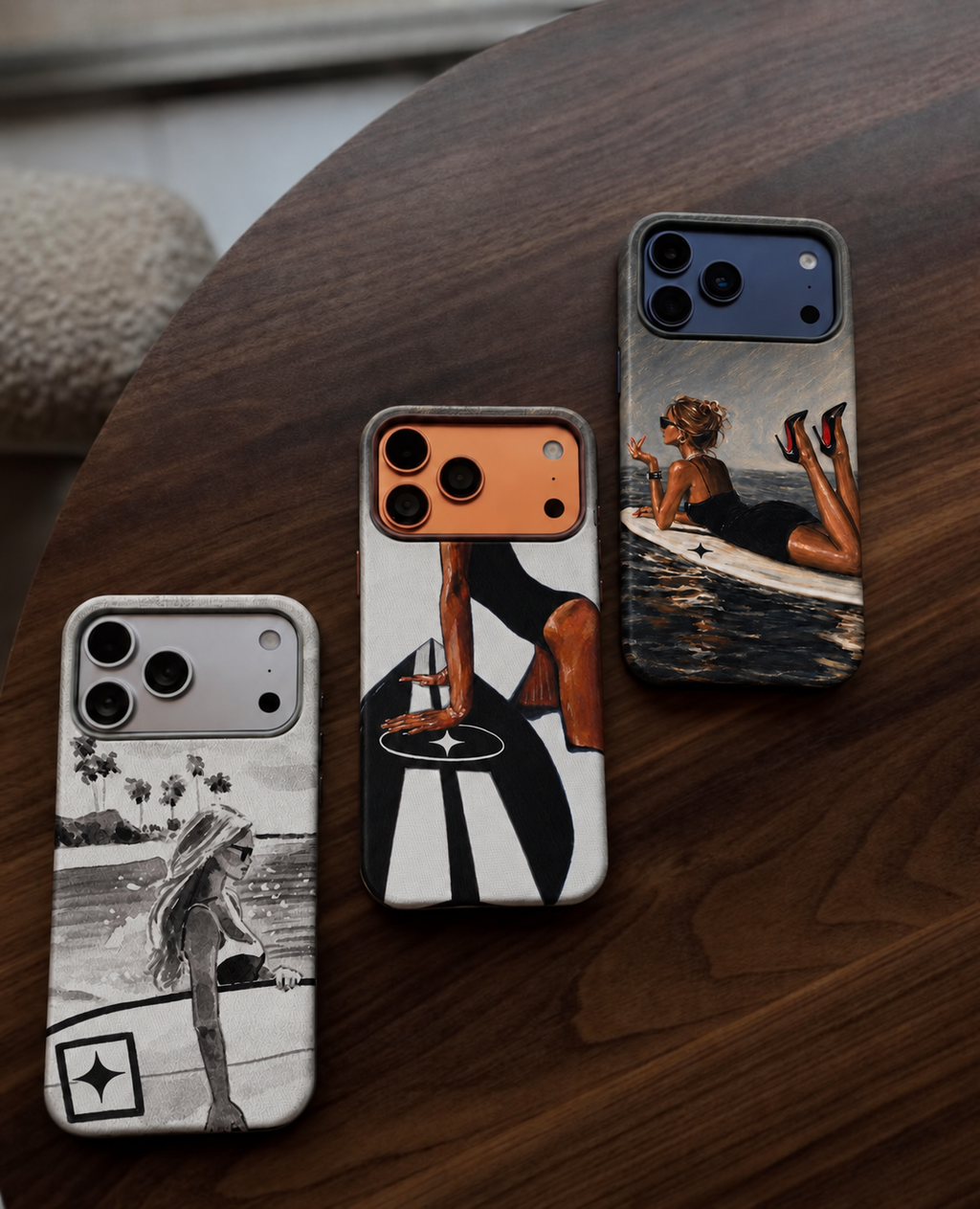 Black and White Surfer Phone Case