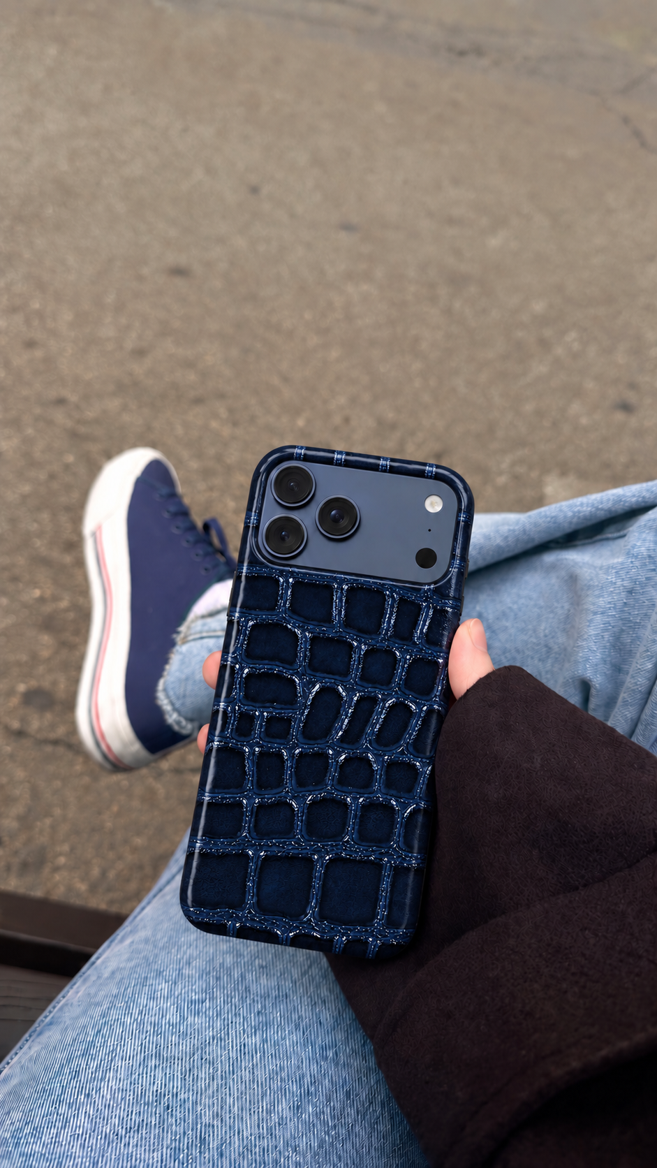 Navy Blue Brick Phone Case