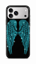 Teal Rhinestone Print Angel Phone Case