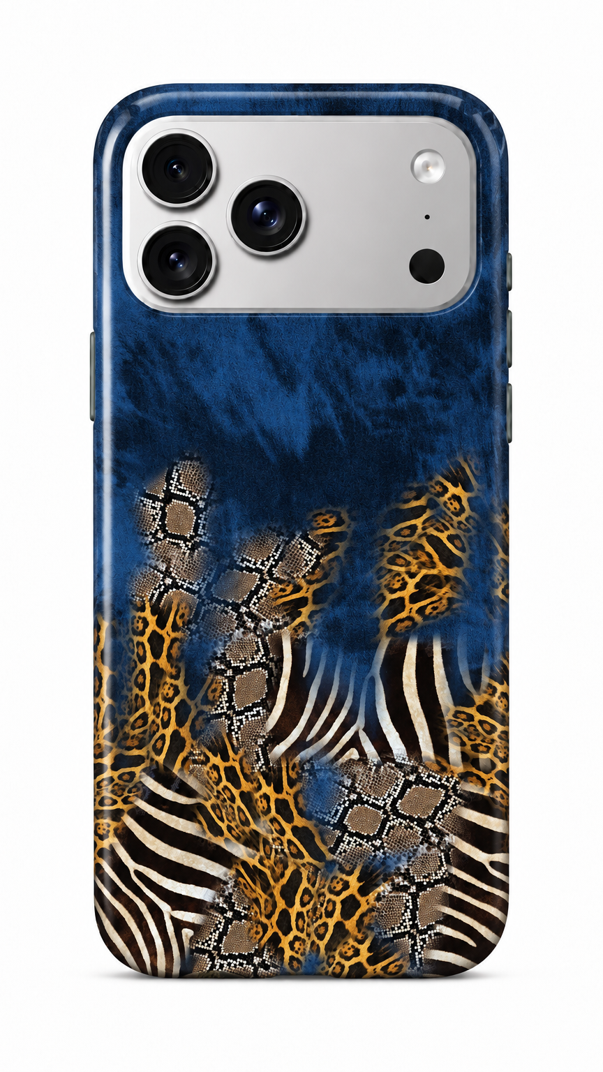 Navy Multi Print Phone Case
