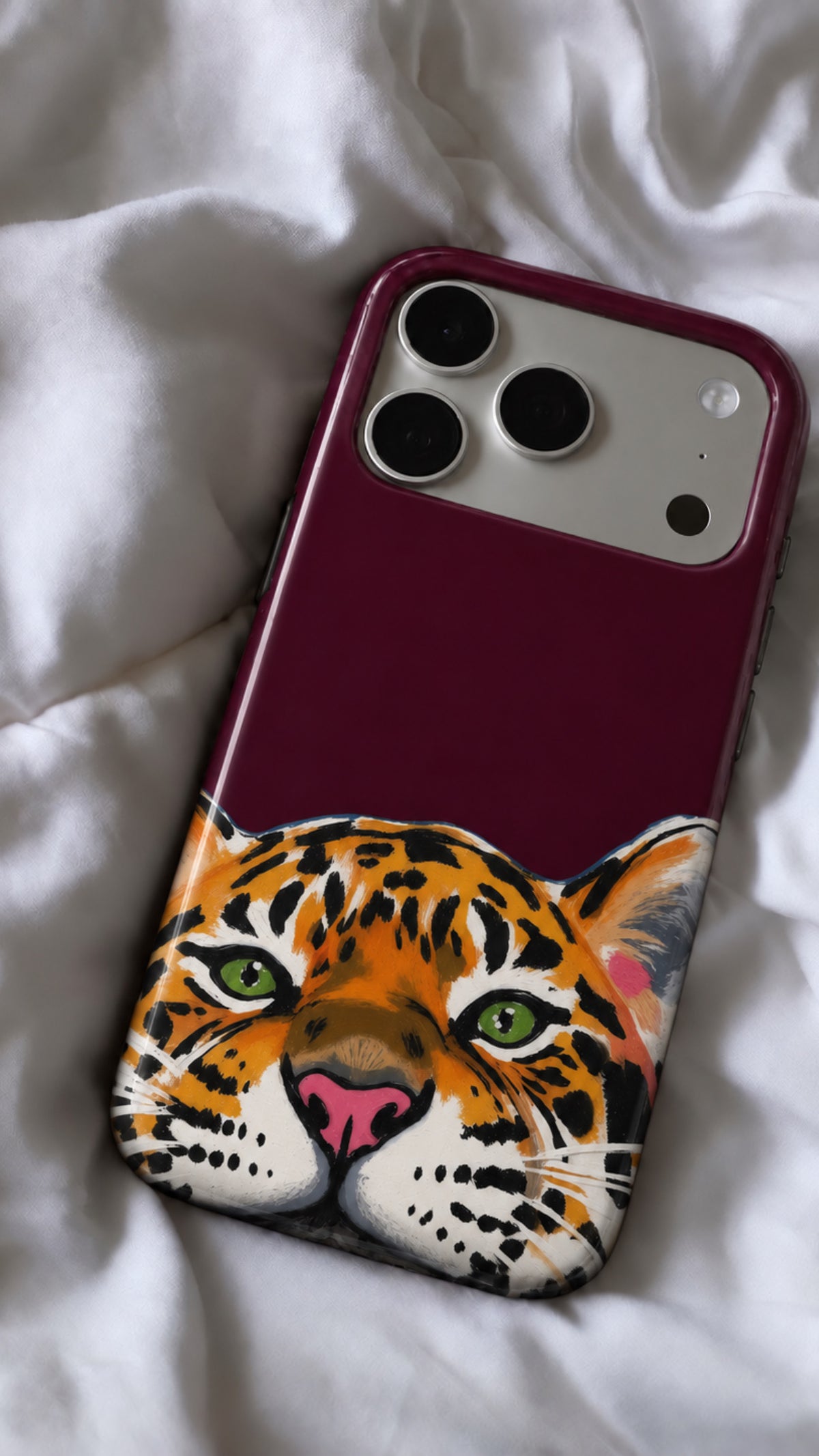 Maroon Tiger Phone Case