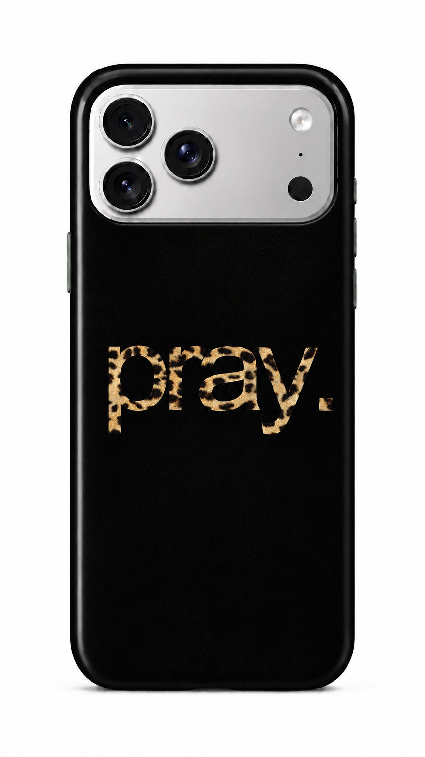 Leopard print PRAY Phone Case