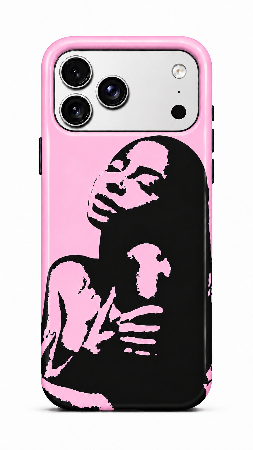 Pink and Black Women Phone Case