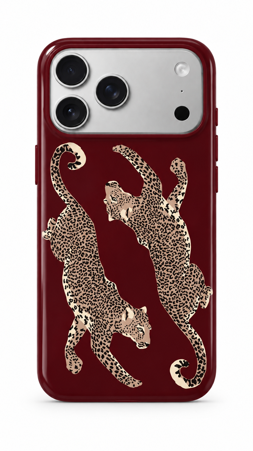 Burgundy Leopard Phone Case